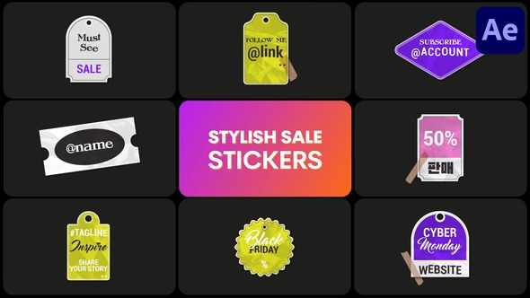 Videohive Stylish Sale Stickers | After Effects Elements template preview