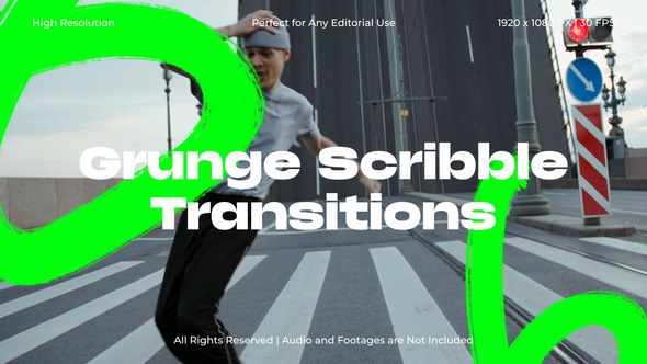 Videohive Grunge Scribble Transitions Pack for After Effects Elements template preview