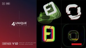 Videohive Dynamic Glitch Logo Pack Logo Stings template preview