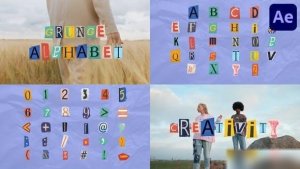 Videohive Grunge Alphabet for After Effects Elements template preview