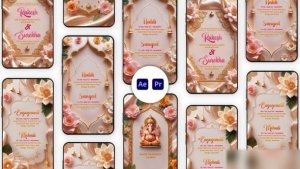 Videohive Luxury Floral Indian Wedding Invitation Reel Elements template preview