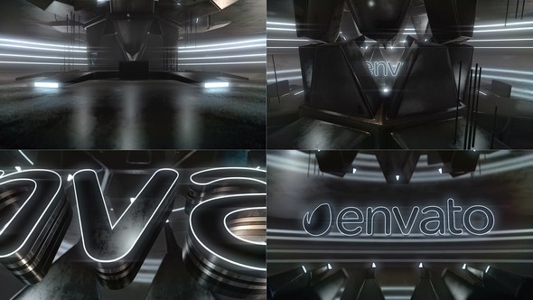 Videohive Cyber Dark Neon Logo Reveal Logo Stings template preview