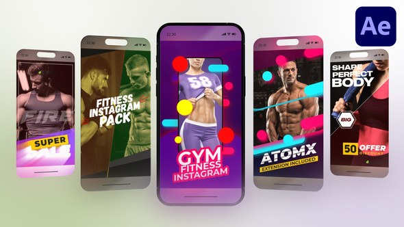 Videohive Instagram - Fitness 01 Video Displays template preview