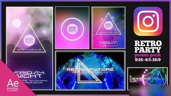 Videohive Retro Party Pack Openers template preview
