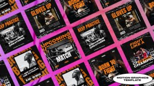 Boxier Sport Social Media Posts | Mogrt Premiere Pro template preview