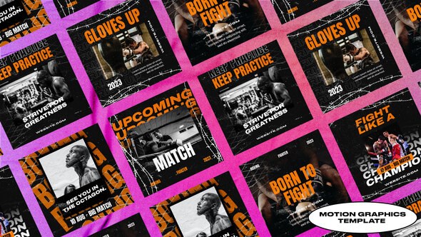Boxier Sport Social Media Posts | Mogrt Premiere Pro template preview