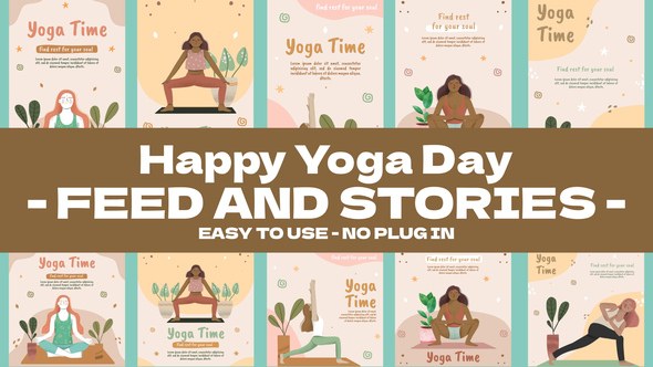Videohive Yoga Day Feed and Stories Instagram 57813993 Openers template preview