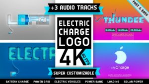 Videohive Electricity Logo | Charge Battery Energy Logo Stings template preview