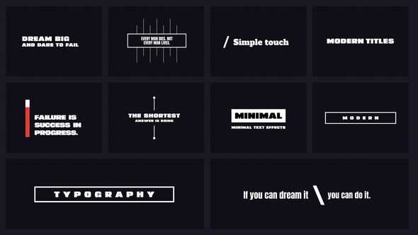 Videohive Minimal Animated Titles 45981427 Titles template preview