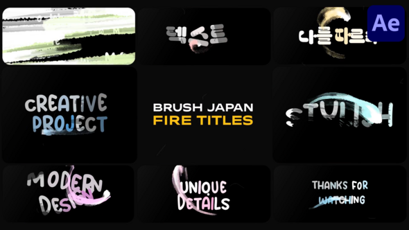 Videohive Brush Japan Fire Titles for After Effects Titles template preview