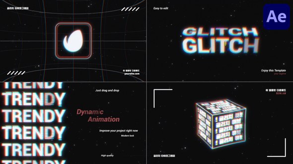 Videohive Glitch Typography for After Effects Titles template preview