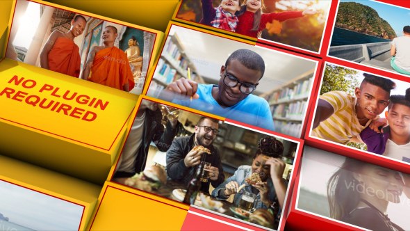 Videohive Mosaic Rectangle Reveal Video Displays template preview