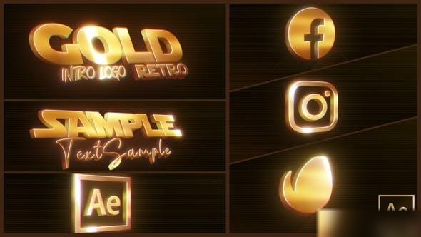 Videohive Gold Retro Logo Intro Openers template preview