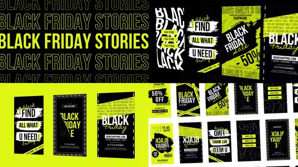 Videohive Stories Black Friday Instagram NEON Product Promo template preview