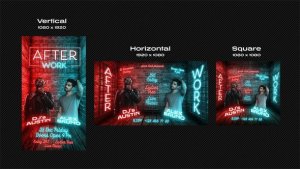 Videohive 3D Neon Instagram Stories Video Displays template preview