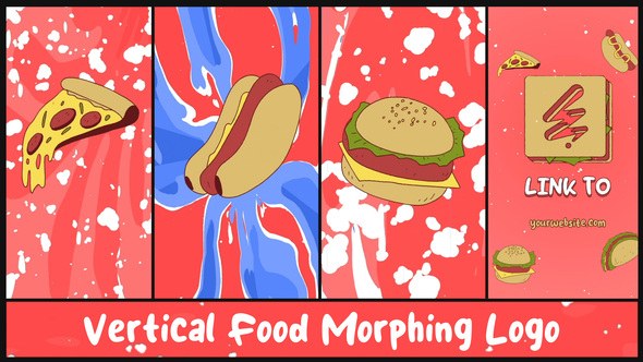 Videohive Vertical Food Morphing Logo for After Effects Logo Stings template preview