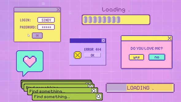 Videohive 8bit Computer Windows Retro Interface Part 1 Titles template preview