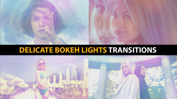 Videohive Delicate Bokeh Lights Transitions | After Effects Elements template preview