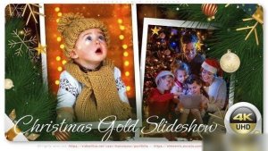 Videohive Christmas Gold Slideshow Openers template preview