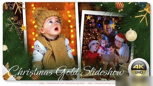 Videohive Christmas Gold Slideshow Openers template preview