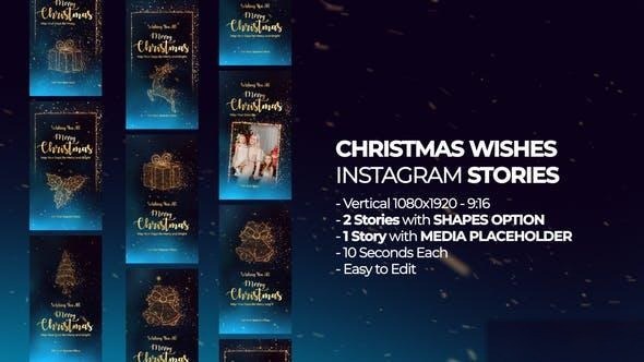 Videohive Christmas Wishes Instagram Stories 49639914 Openers template preview