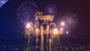 Videohive Happy Holidays Gold Line Flares Black Logo Stings template preview