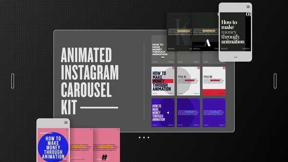 Videohive Animated Instagram Carousel Kit: Boost Engagement with 5 Unique Styles & Easy Customization Elements template preview