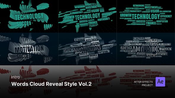 Videohive Intro/Opening - Words Cloud Reveal Style Vol.2 After Effects Project Files Openers template preview