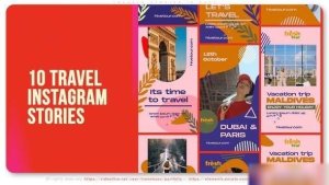 Videohive Travels Stories IG Pack Openers template preview