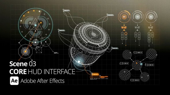 Videohive HUD Interface Core 03 Ae Infographics template preview