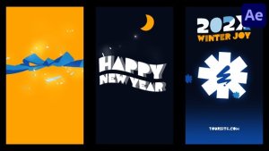 Videohive Christmas And New Year Vertical Logo Typography | After Effects Titles template preview