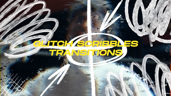 Videohive Glitch Scribbles Elements Transitions Elements template preview