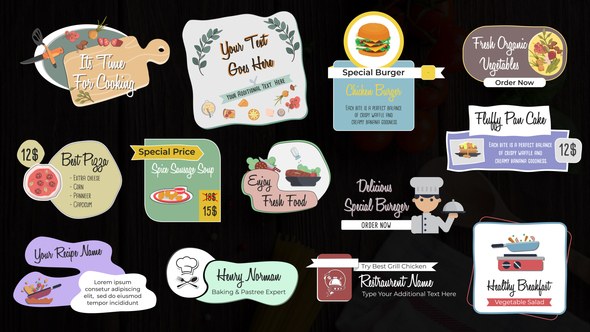 Videohive Cooking Show Titles Elements template preview