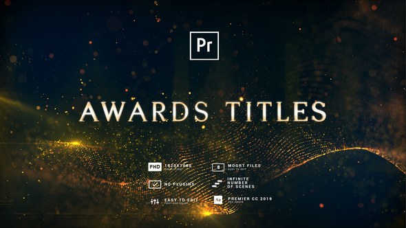 Awards Titles MOGRT Premiere Pro template preview