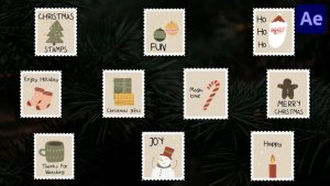 Videohive Christmas Stamps Titles for After Effects Titles template preview