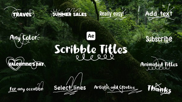 Videohive Scribble Titles Elements template preview