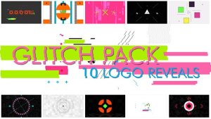 Videohive 10 Glitch Shapes logos Logo Stings template preview