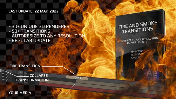 Videohive Transitions - Fire And Smoke Elements template preview