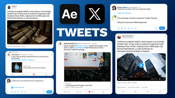 Videohive Twitter Tweet UI Pack Elements template preview