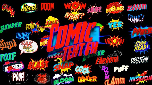Videohive Comic Text FX 22459420 Titles template preview
