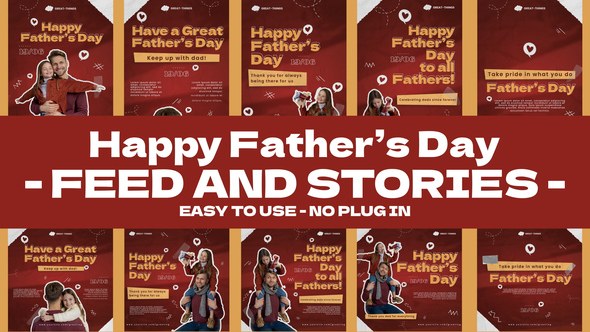 Videohive Father Day Feed and Stories Instagram Openers template preview