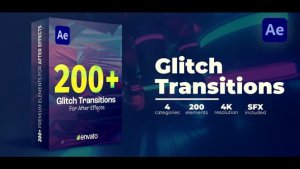 Videohive Glitch Transitions 48875751 Elements template preview