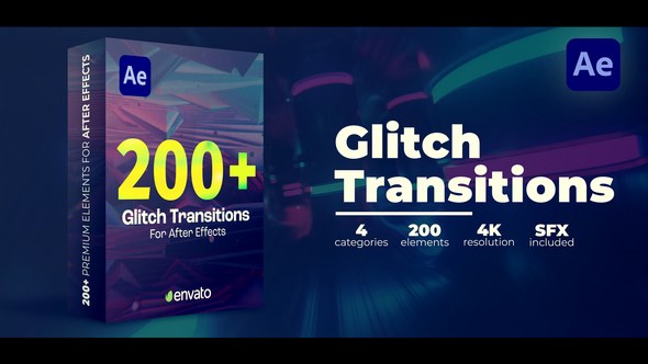 Videohive Glitch Transitions 48875751 Elements template preview