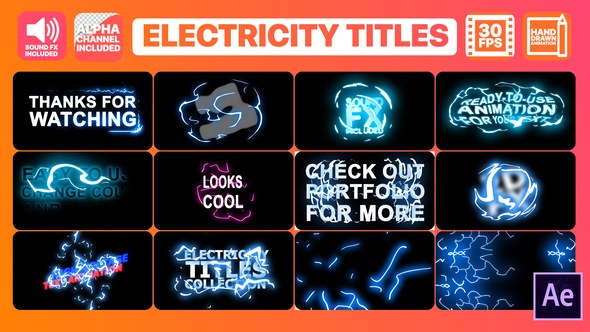 Videohive Electricity Titles Collection | After Effects Titles template preview