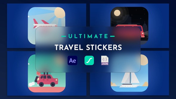 Videohive Travel Stickers Animation Elements template preview