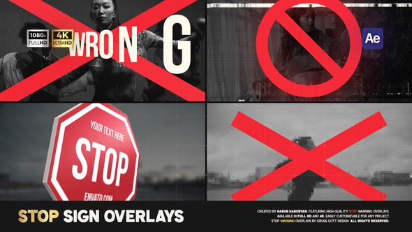 Videohive Stop Warning Overlays Elements template preview
