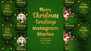 Videohive Elegant Christmas Greetings Instagram Stories Openers template preview