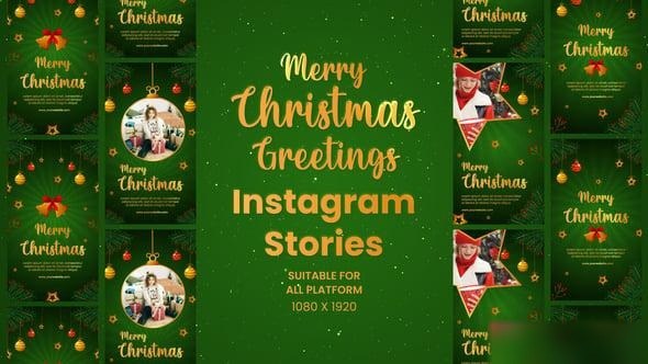 Videohive Elegant Christmas Greetings Instagram Stories Openers template preview