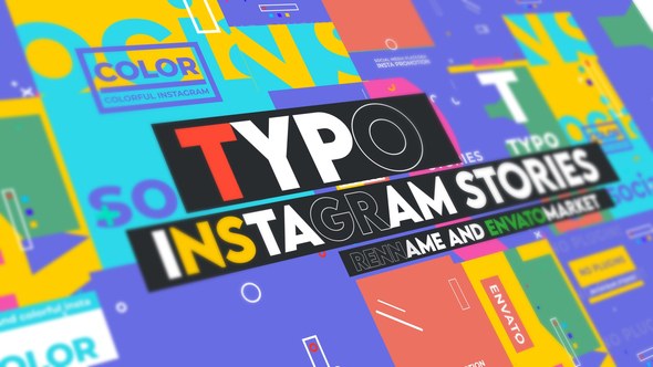 Videohive Typographic Instagram Stories Vol 0.1 Product Promo template preview