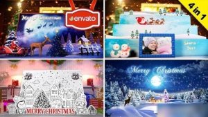 Videohive Christmas pack (4 in 1) Openers template preview